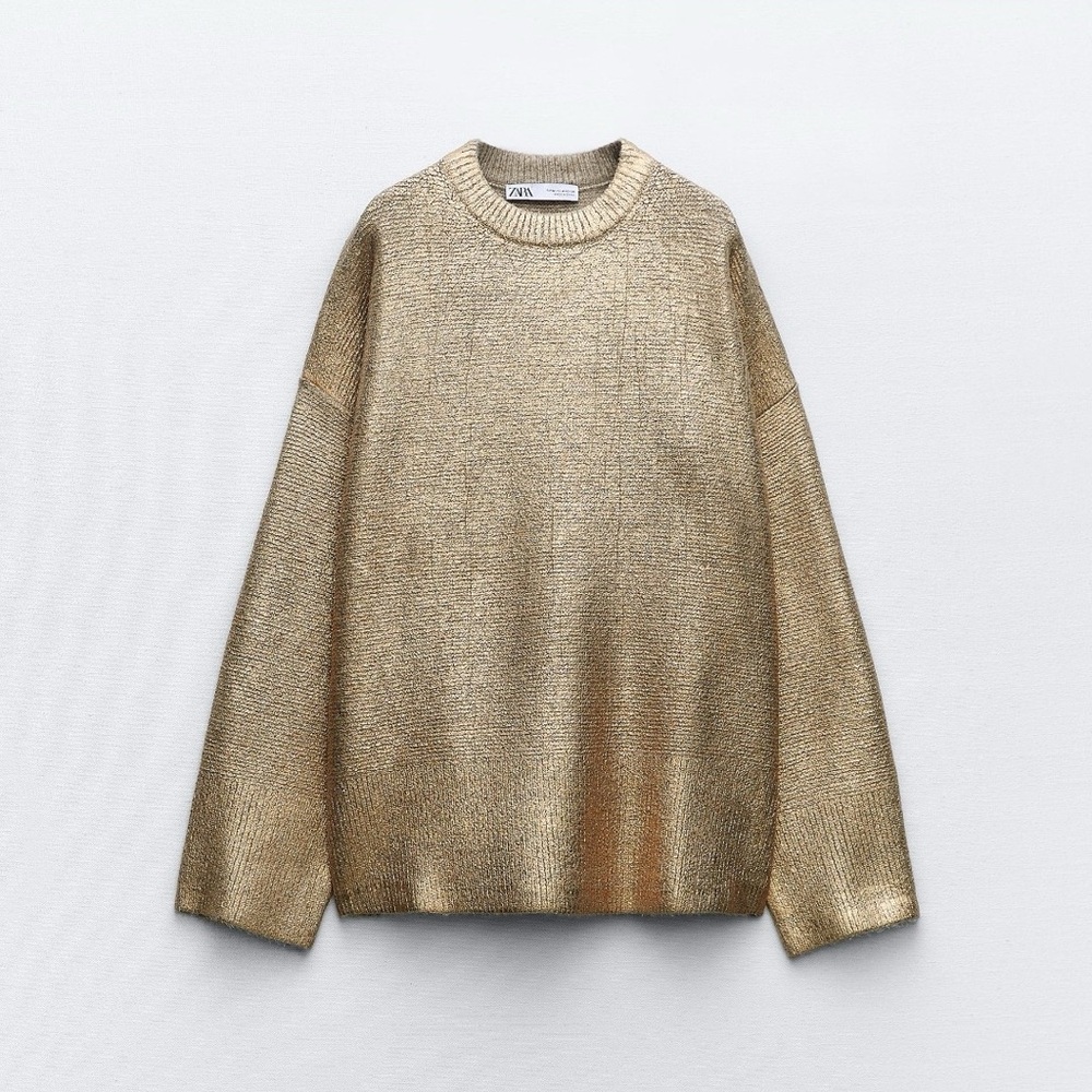 Zara Metallic Gold Sweater